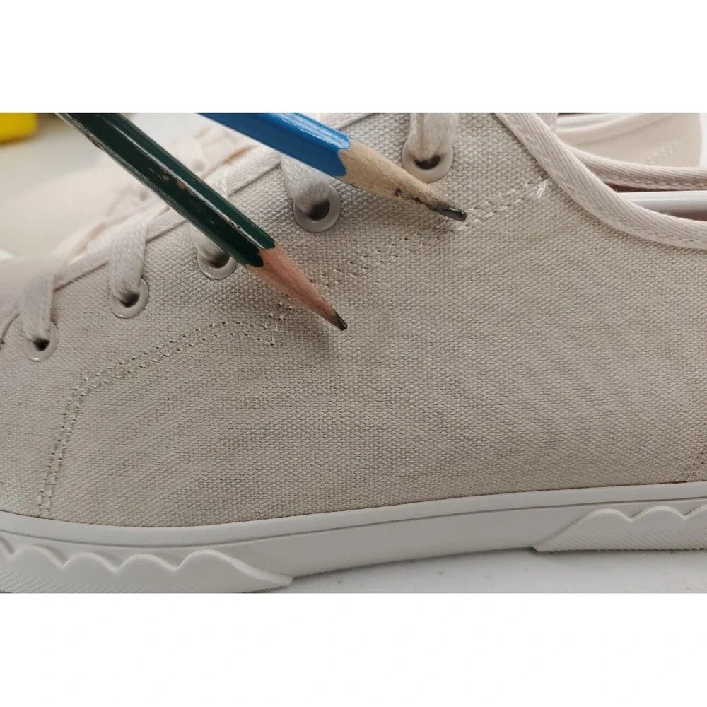 Kate‎ Spade Vale Canvas Sneakers Women's 9.5B Parchment Beige K3813 New/Blemish